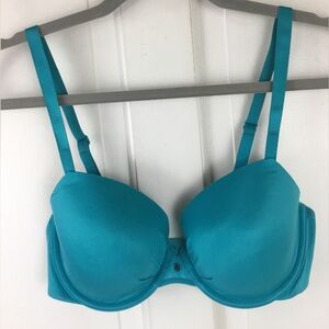 Victoria Secret Fabulous Underwire Lined Demi Bra Size 34D Teal